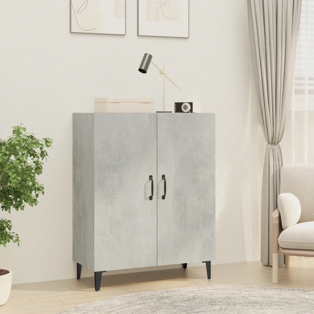 Credenza | Madia | Buffet da pranzo | Armadio da pranzo Grigio Cemento 70x34x90 cm in Legno Multistrato