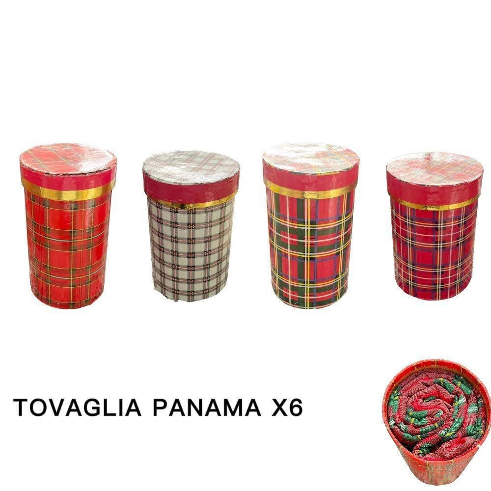 Trade Shop - Tovaglia Natalizia Tessuto Panama Con Box Tema Natale Varie Fantasie 6 Posti -