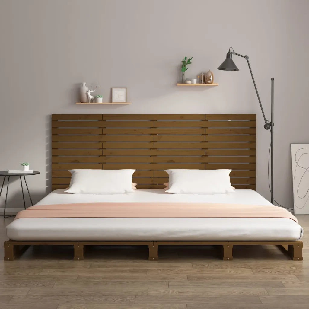 Testiera da Parete Ambra 166x3x91,5cm in Legno Massello di Pino