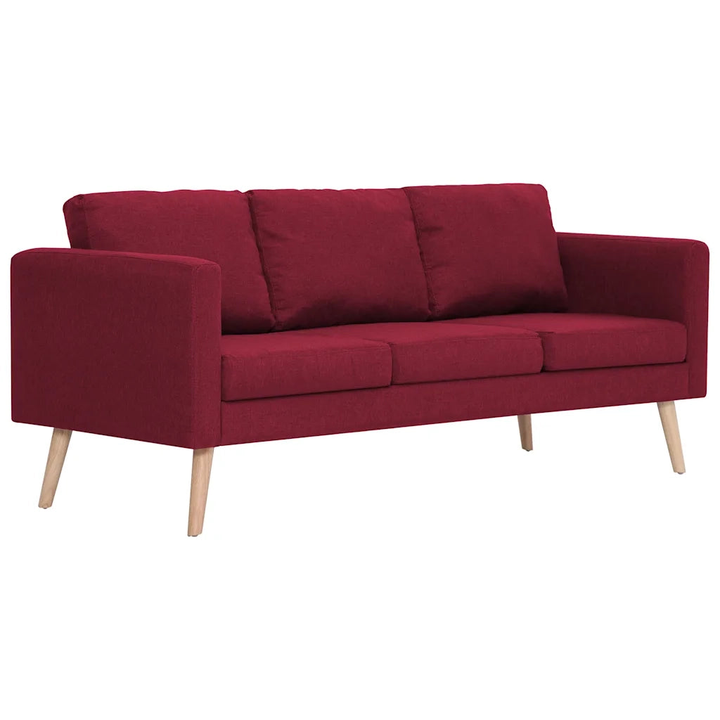 Divano | Divano da soggiorno | Sofa a 3 Posti in Tessuto Rosso Vino