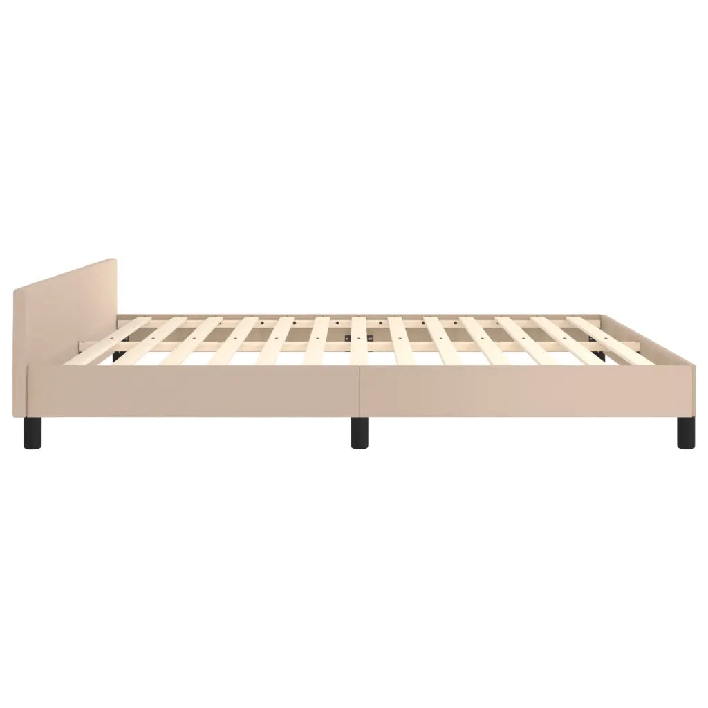 Giroletto con Testiera-Letto con Testiera Cappuccino 180x200 cm in Similpelle 908483