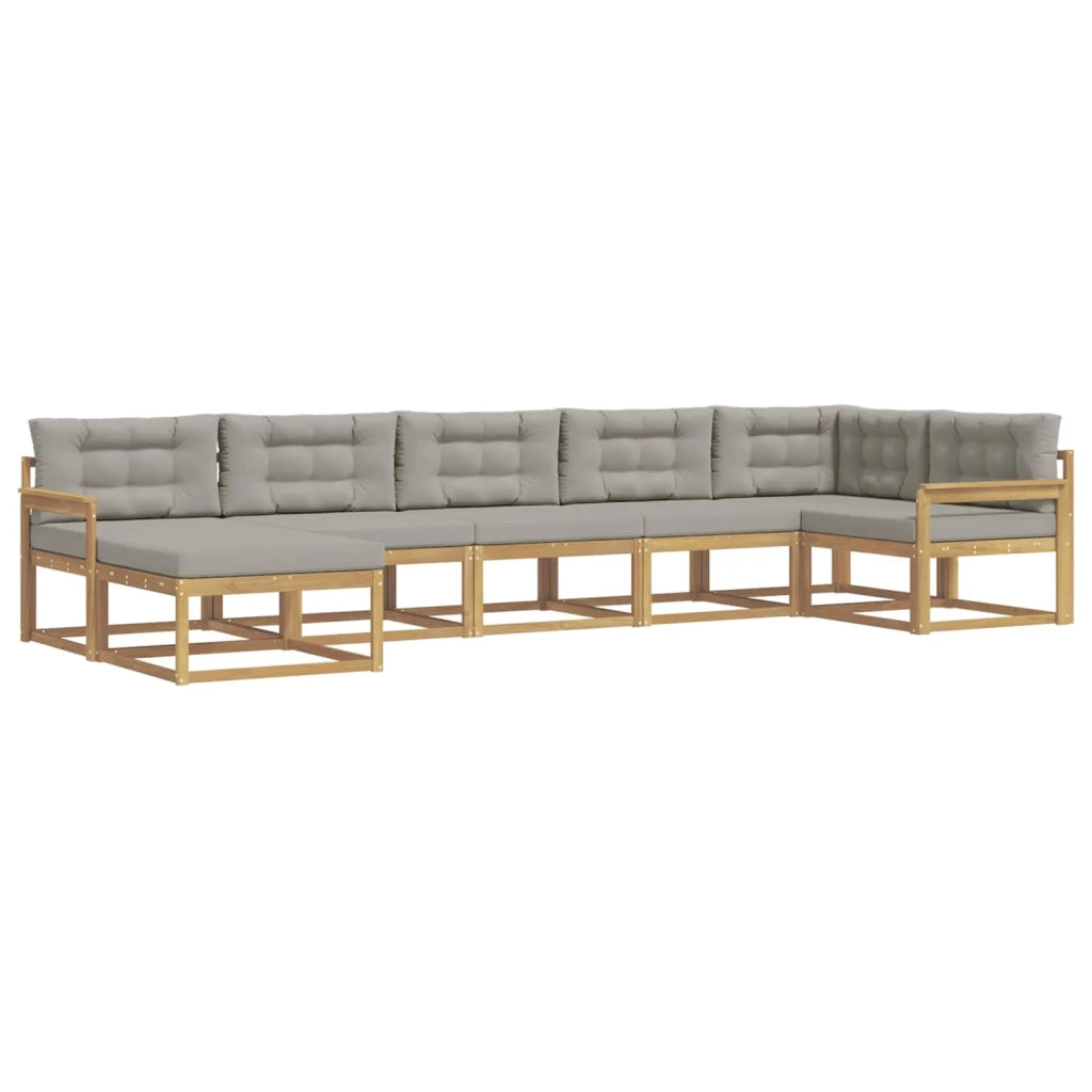 Set di divani da esterno 7 pcs Bianco e Grigio Chiaro 3386750