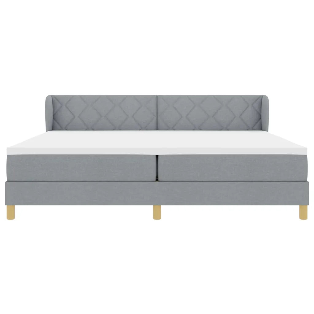 Letto a molle con materasso Grigio chiaro 200 x 200 cm Tessuto 3340297