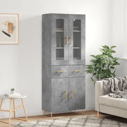 Credenza-Buffet-Armadio da cucina Grigio Cemento 69,5x34x180 cm in Legno Multistrato 155767