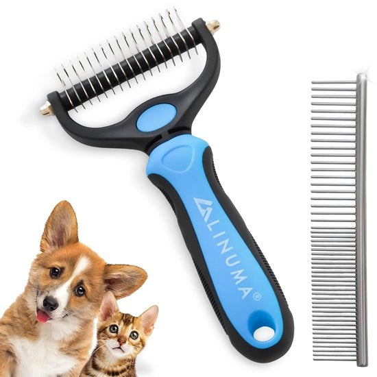 Ondervachtborstel per perizia per cani e gatti – rimuove peli morti e sottopelo – cura delicata per tutti i tipi di pelo – manico ergonomico – ideale per perdite di pelo e nodi