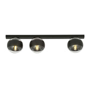 Plafoniera Moderna Giapeto Acciaio Nero 3 Luci E14 Ip20