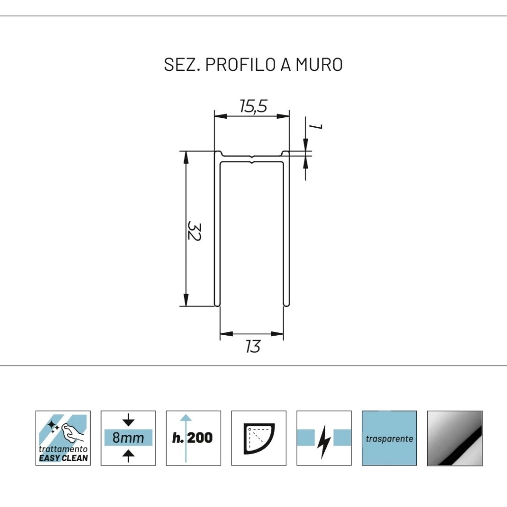 Box doccia semicircolare angolare ginestra 88-90x88-90xh 195 cristallo 8 mm