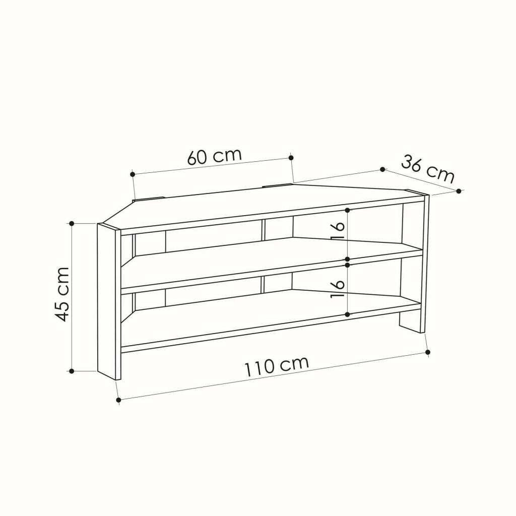 Naypyidaw, Mobile Porta tv 3 Ripiani, 110x36x45h cm Bianco