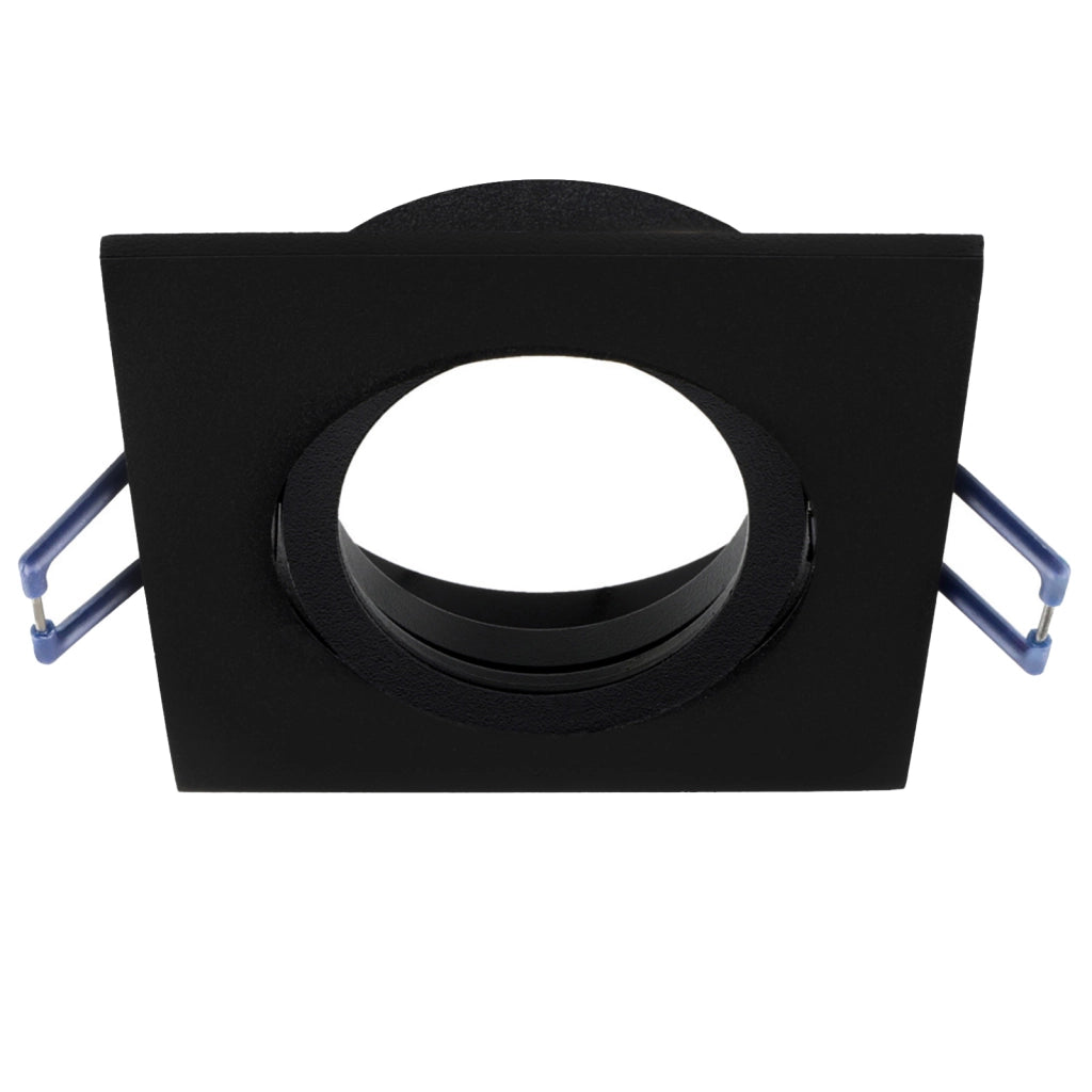 Faretto ad incasso portafaretto nero quadrato foro 70mm moderno orientabile supporto lampade GU10 GU5.3 NERO