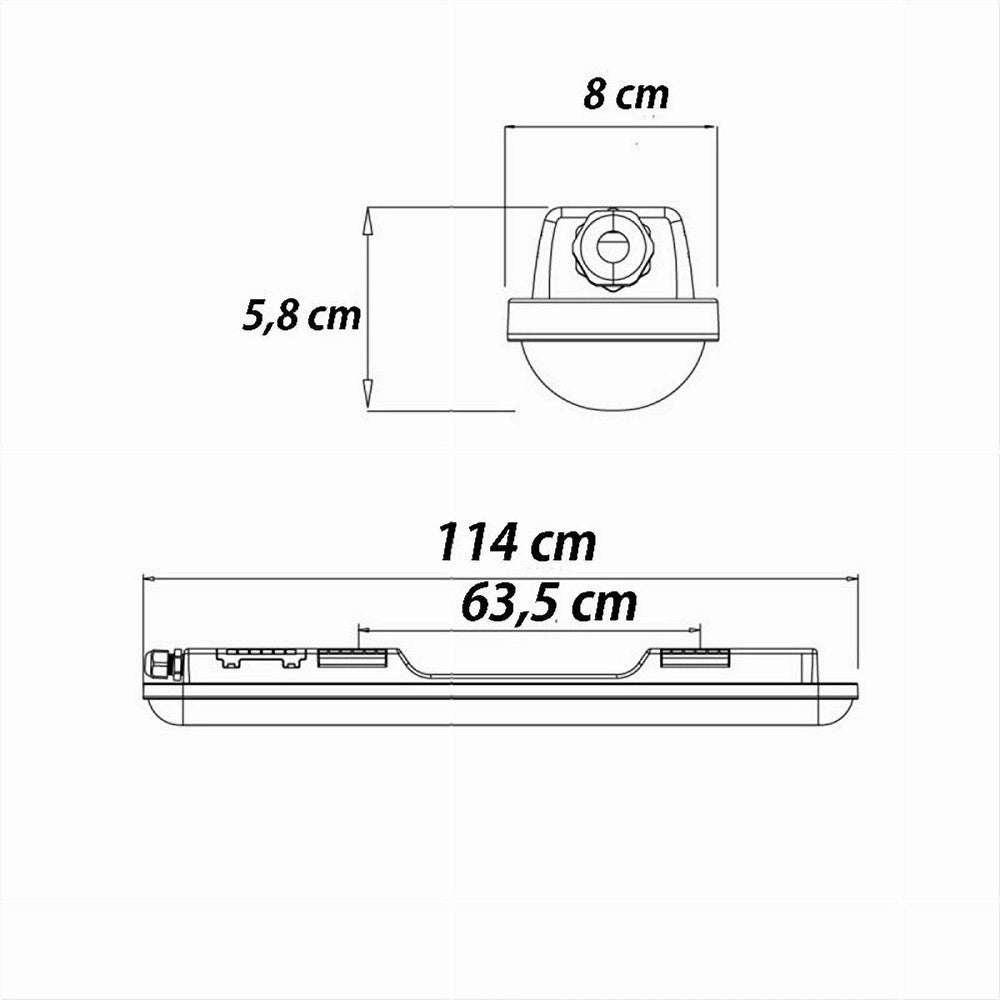 Trade Shop - Plafoniera Led Per Esterno Neon Tubo 36w 120cm Impermeabile Ip65 Luce 6500k Lg-12 -