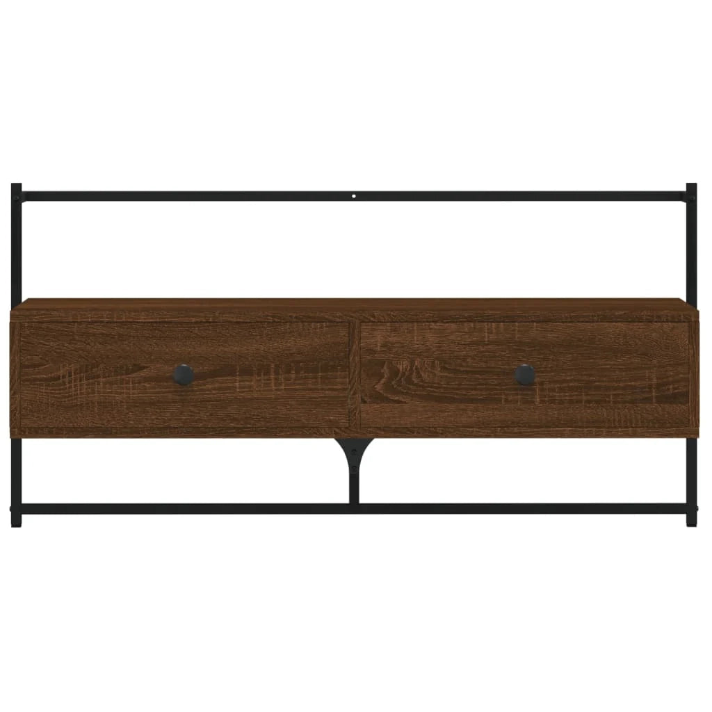 Mobile TV multimediale scaffale TV mobile TV credenza TV sala da pranzo soggiorno camera da letto a parete rovere 100,5 x 30 x 51 cm legno ingegnerizzato marrone 02_0028097