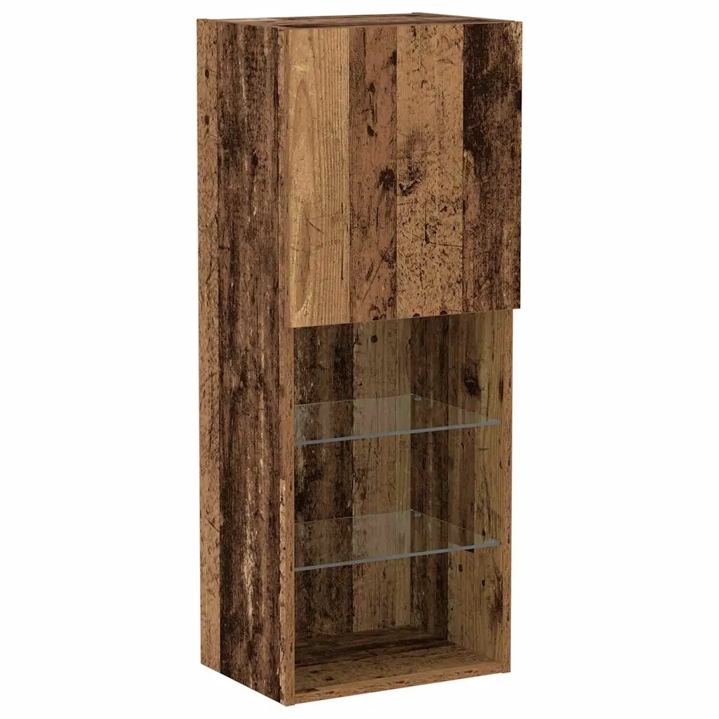 Set mobile TV | Armadietto TV | Mobile Porta TV con LED Legno vecchio 40,5 x 30 x 102 cm