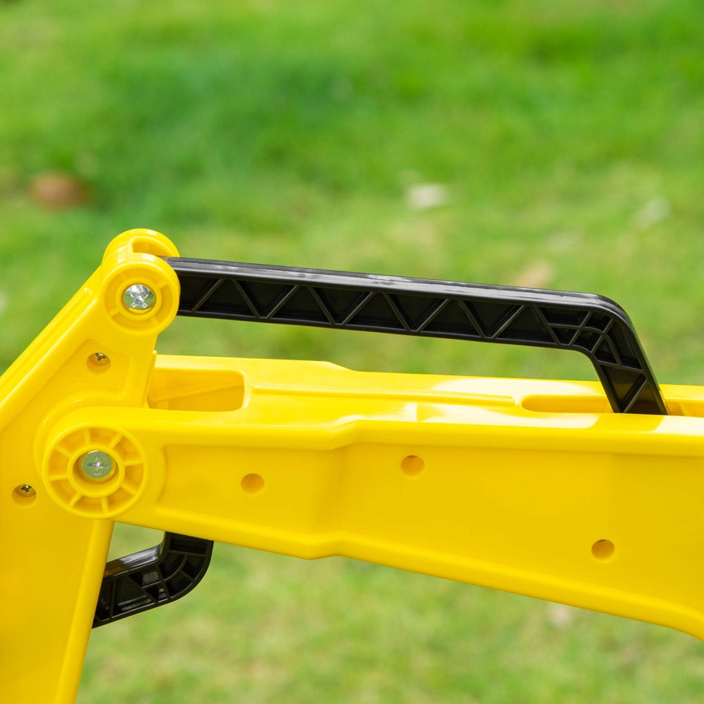Trattore Ruspa a Pedali per Bambini 107x42x71 cm 6 Ruote in Acciaio e Plastica Giallo