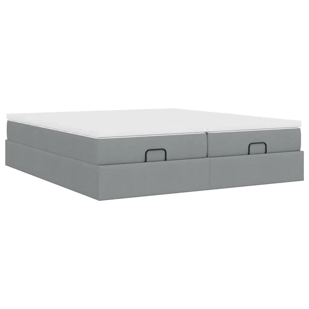 vidaXL Struttura Letto Pouf con Materassi 200x200 cm in Tessuto