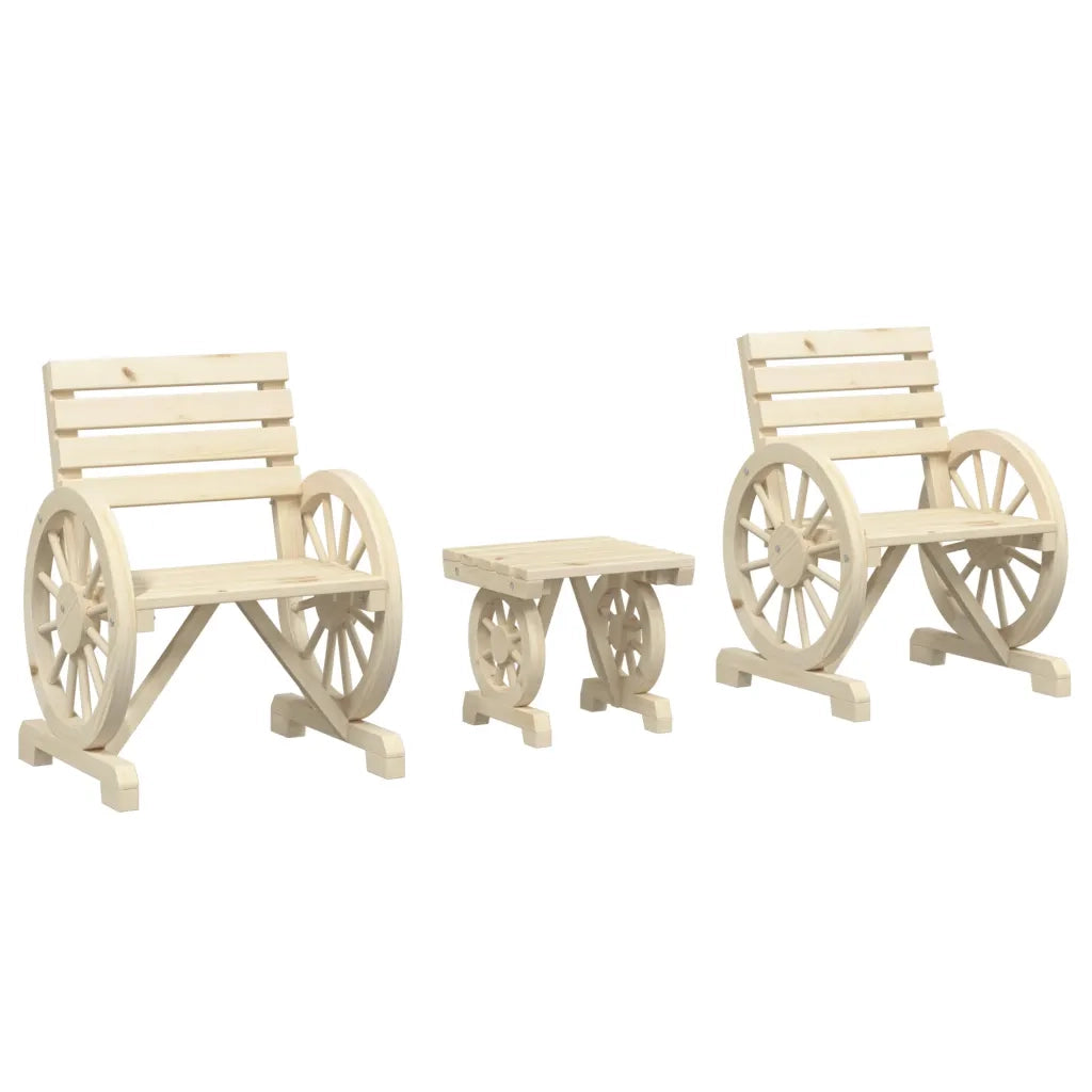 Set Salotto da Giardino 3 pz in Legno Massello di Abete 3207129