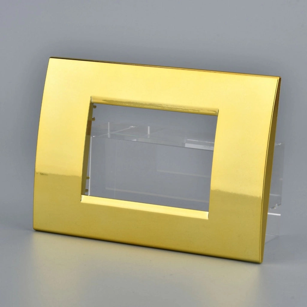 Placca Plastica Quadrata MBL 3M Oro Lucido Compatibile Bticino Living BLN89312