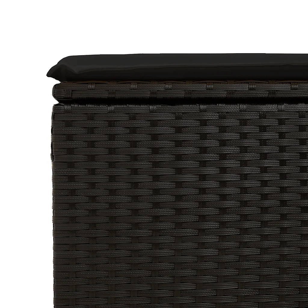 Set Divani da Giardino con Cuscini 2 pz | Set Salotto da Giardino Nero Polyrattan Acacia