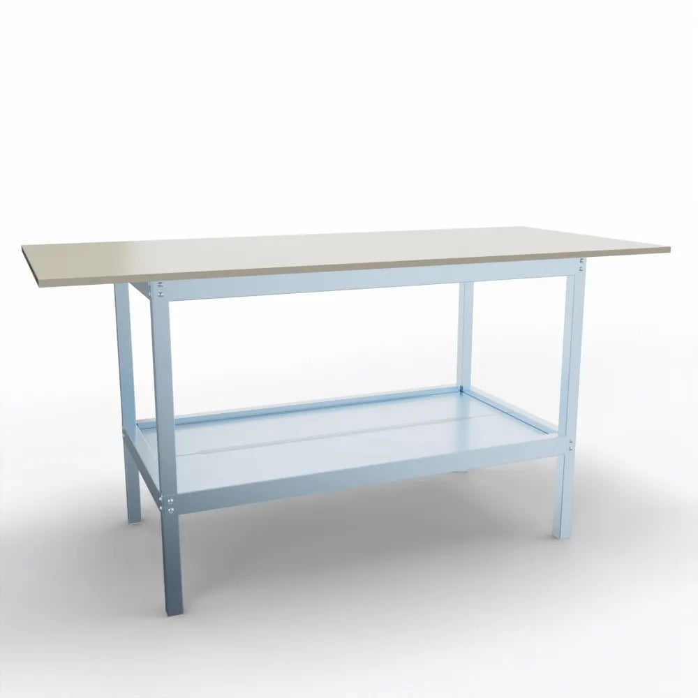 Banco per lavoro da magazzino con struttura di metallo zincato cm. 180x80x93h