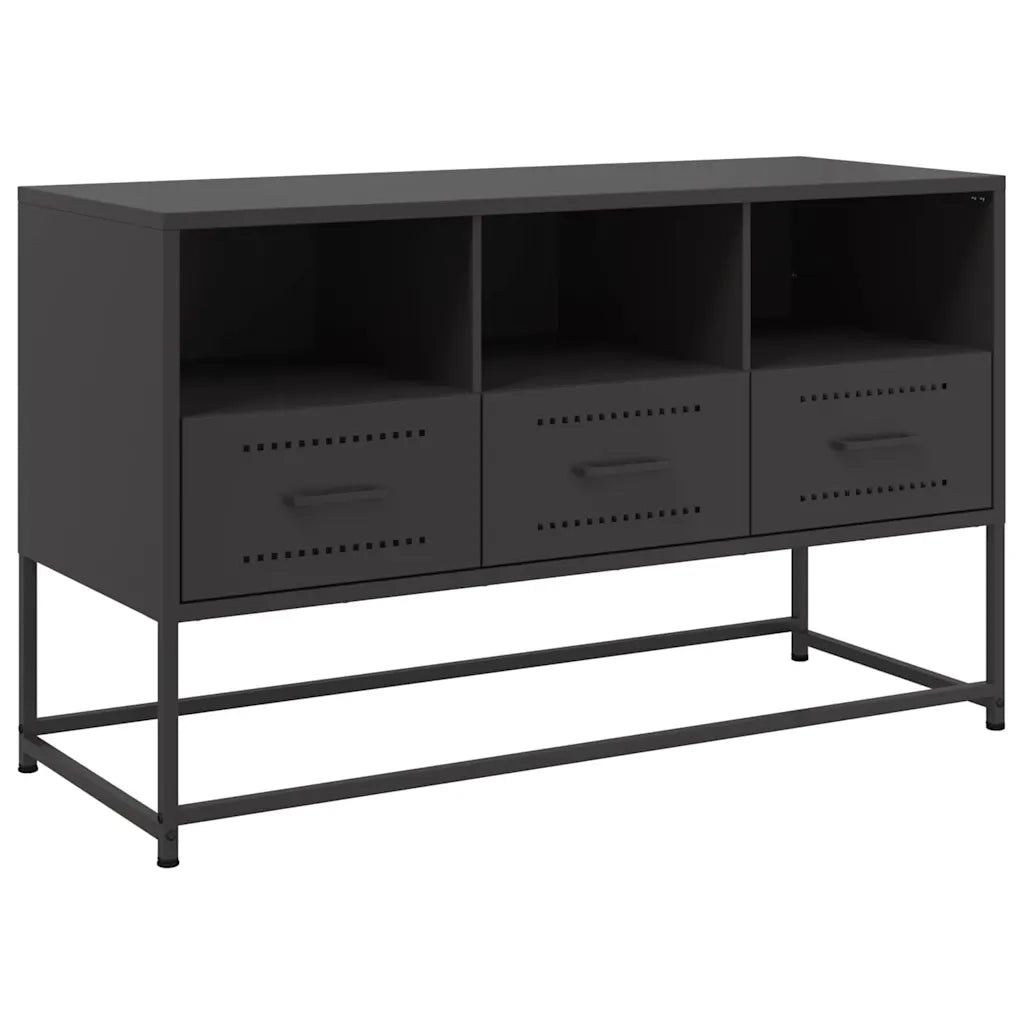 Mobile TV Nero 100,5x39x60,5 cm in Acciaio 846542