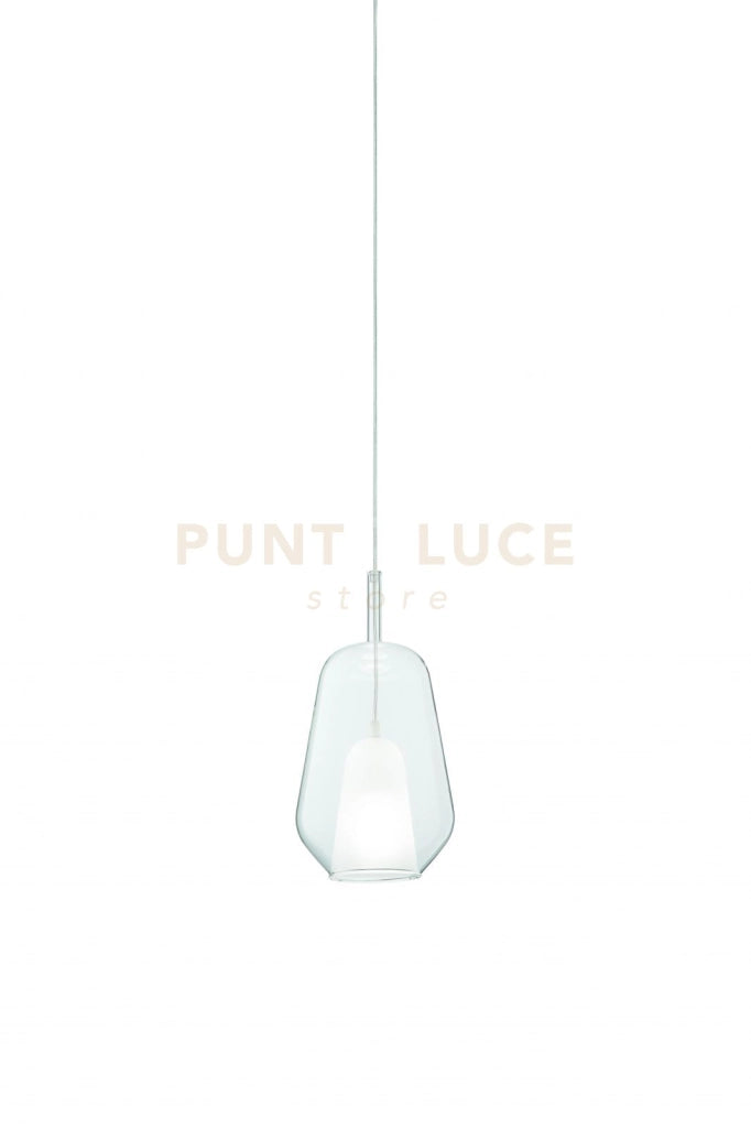 VETRO THELMA 1 TRASPARENTE D.19CM H.35CM 1 LUCE ATTACCO E27 BASE D'ATTACCO ACQUISTABILE SEPARATAMENTE
