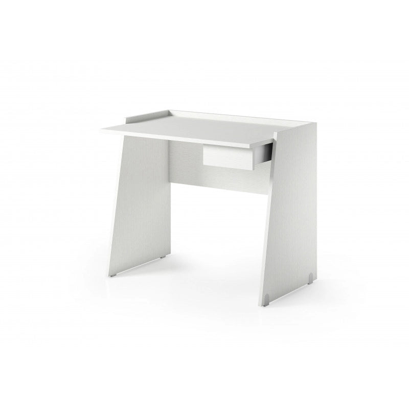 Scrivania 90x60 con cassetto e piano vassoio effetto cemento bianco - Terraneo