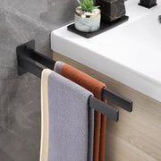 Supporto asciugamano in acciaio inossidabile, Supporto asciugamano doppio, Supporto asciugamano quadrato, Supporto asciugamano per bagno, Supporto asciugamano per camera da bagno e cucina, 38CM