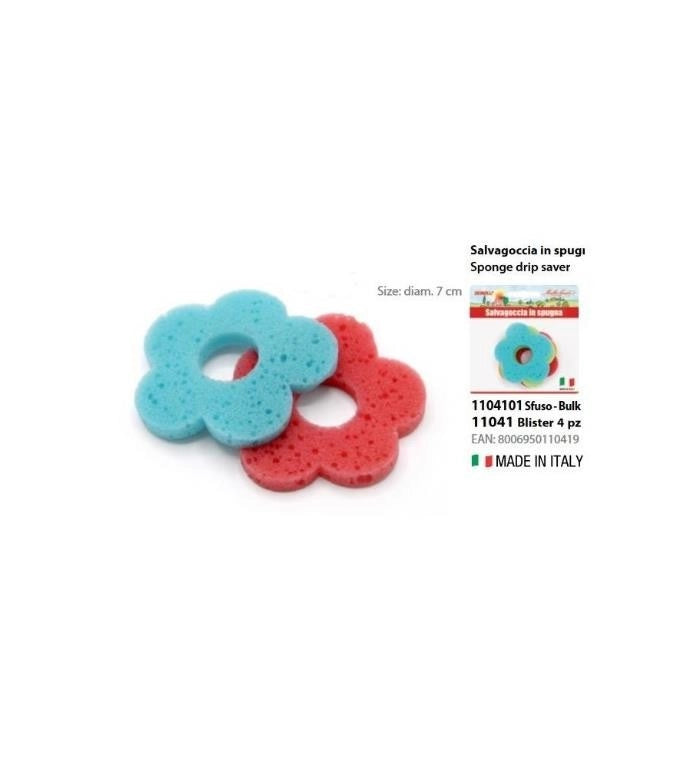 Set 4 Pezzi Anello Salvagoccia per Bottiglie in Spugna Forma Fiore