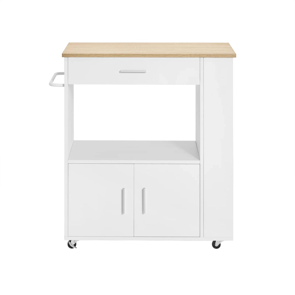Carrello da cucina legno Mobiletto cucina salvaspazio con cassetto e armadietto 82x46x88 cm Bianco FKW113-WN SoBuy