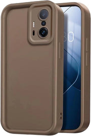 Tasca per smartphone in silicone, resistente ai shock e protettiva - Marrone con bordi elevati - Per VIVO Y29s 5G.