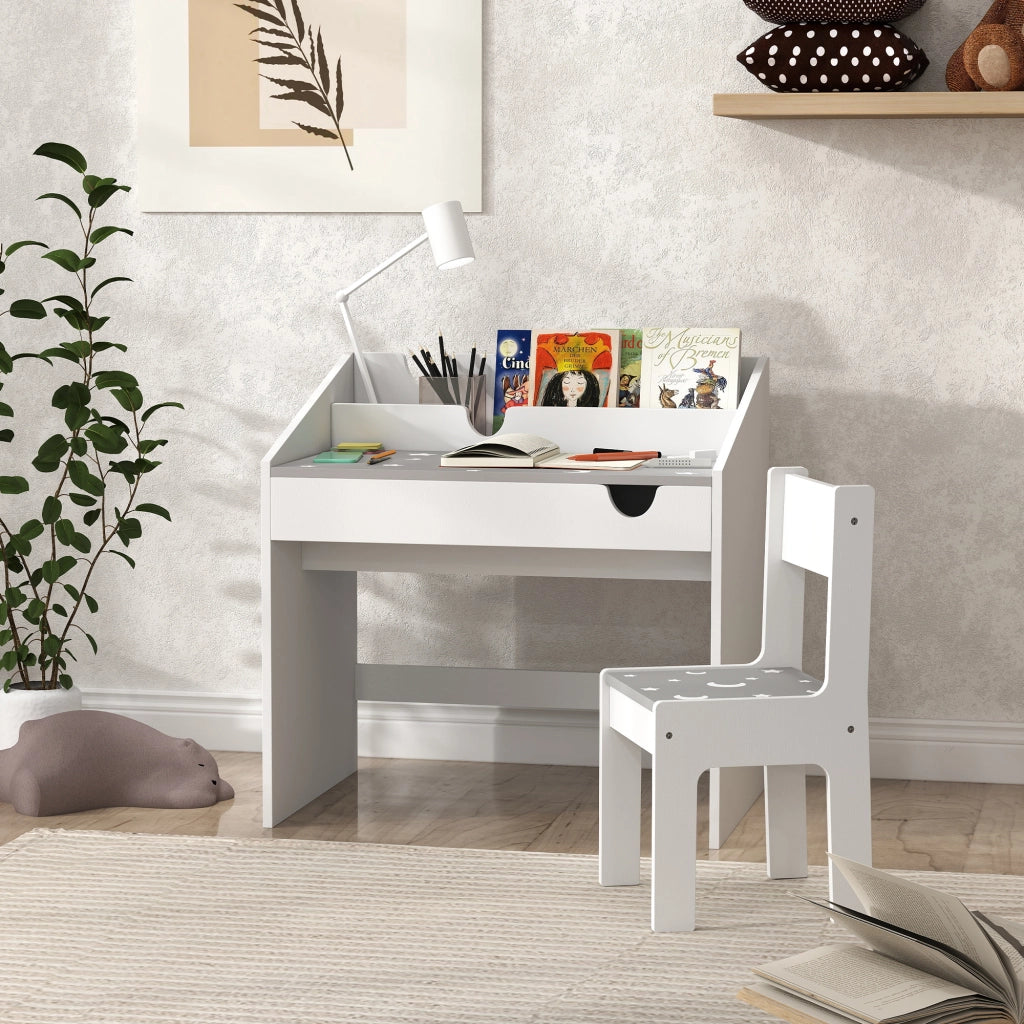 Set Sedia e Tavolino per Bambini ¨C zephmum ¨C Legno Grigio