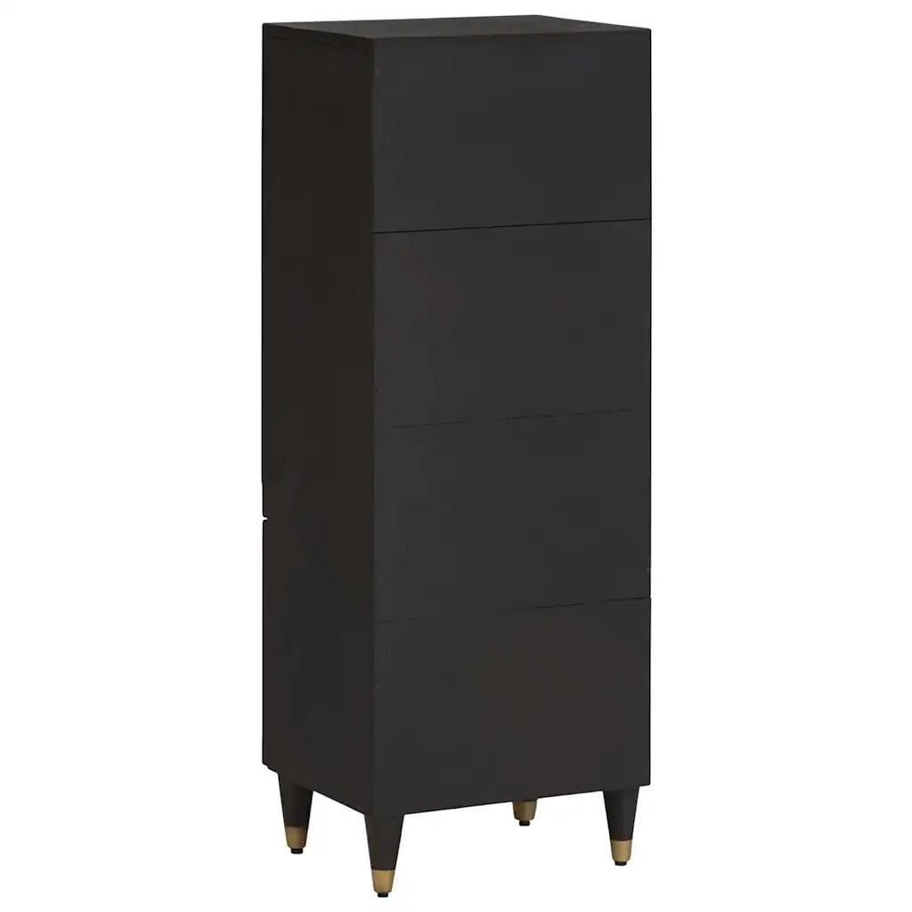 Credenza | Madia | Buffet da pranzo | Armadio da pranzo Nero 40 x 33 x 110 cm Legno di mango massello