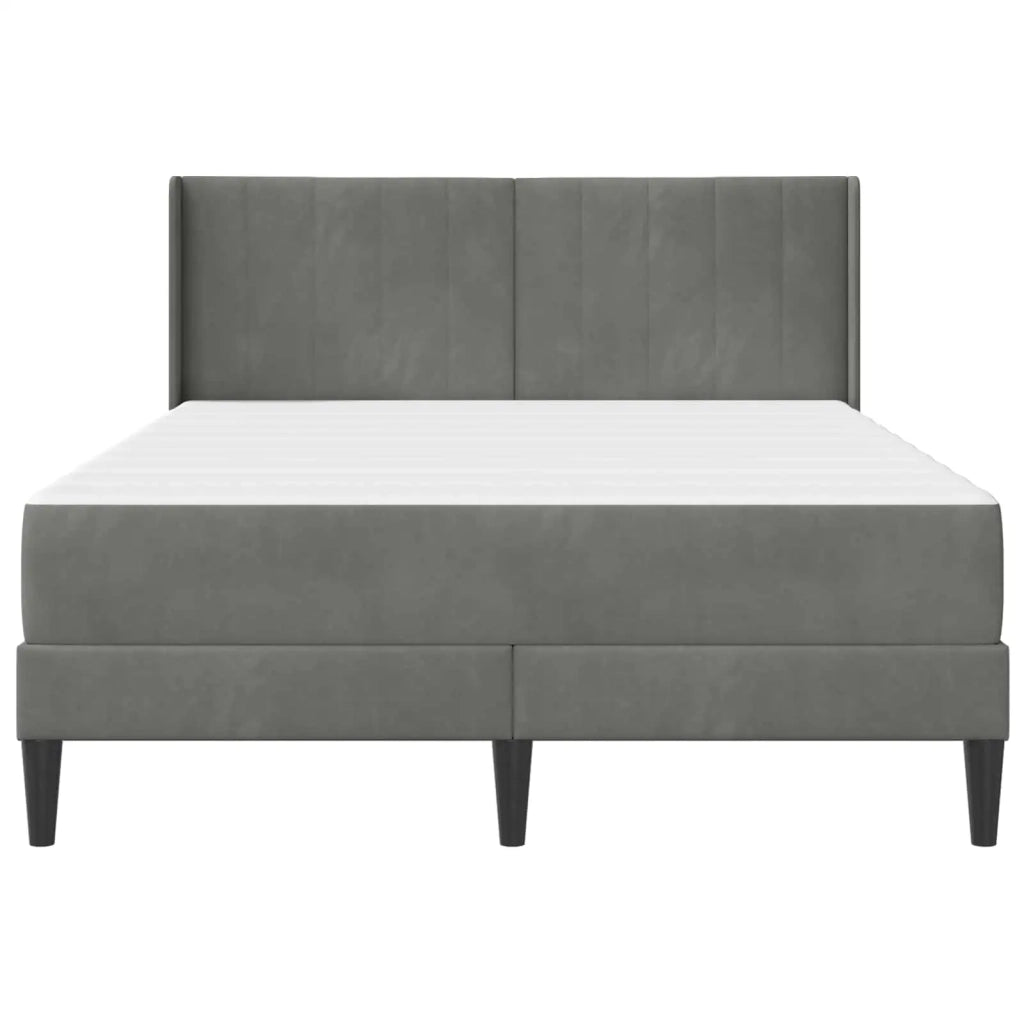 Struttura letto con materasso Grigio Scuro 140 x 200 cm Velluto