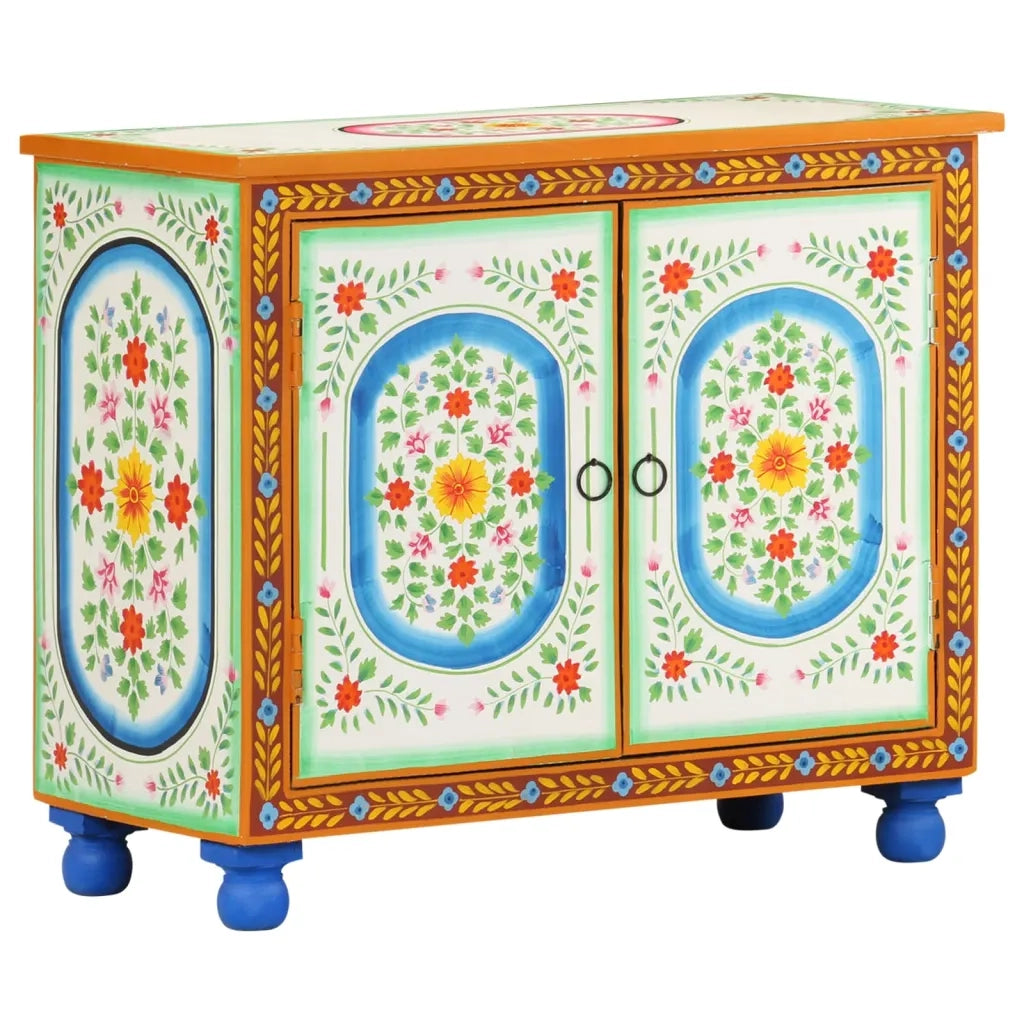 Credenza Dipinta a Mano 70x35x60 cm in Legno di Mango cod mxl 54783
