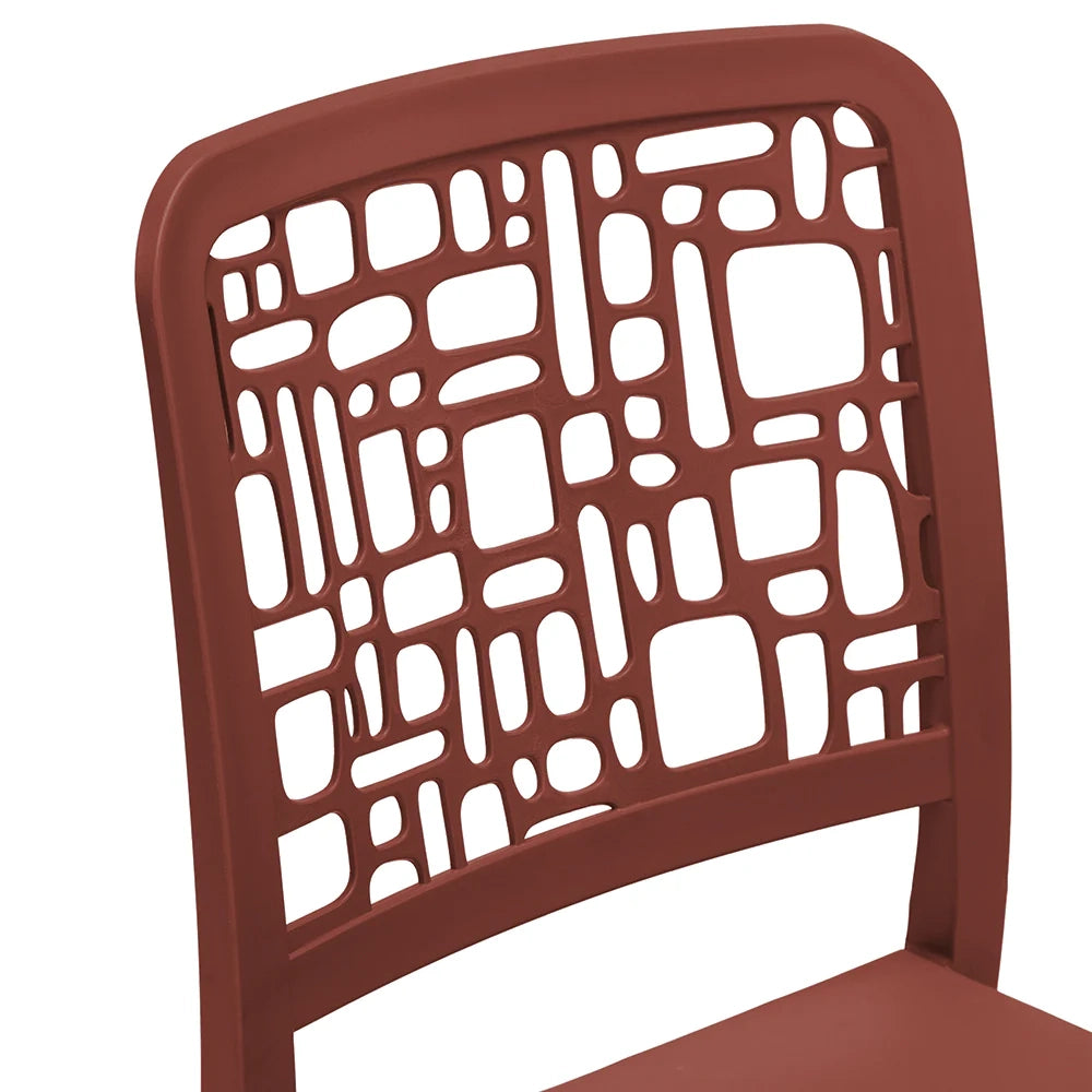 Sedia in polipropilene MEDEA, impilabile, resistente ai raggi UV, design moderno, ideale per sala da pranzo, cucina, sala d’attesa, bar, ristoranti o giardino, colore Mattone