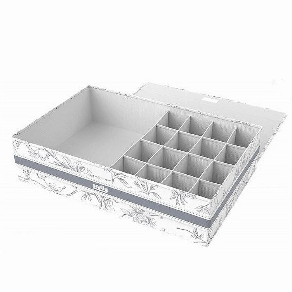 Trade Shop - Organizer Armadio 16 + 1 Scomparti Scatola Salvaspazio 43x28x11cm Fantasia 87325 -
