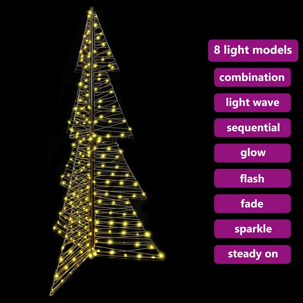 Albero di Natale con 240 LED Bianco caldo 180 cm Rattan 42019222
