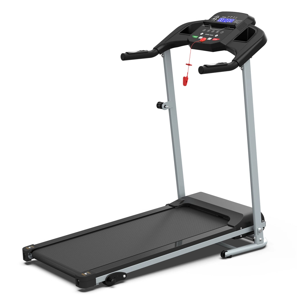 Tapis Roulant Pieghevole 2,5 HP Nero Grigio con Inclinazione, Display LED e Portata 120 kg