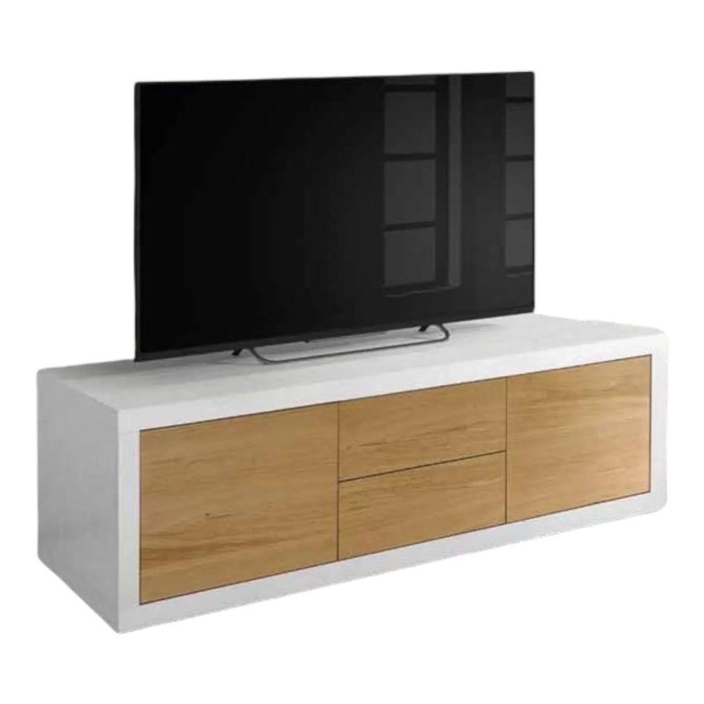 Porta tv rovere naturale/laccato bianco 170x45 (886) - Mobili 2G