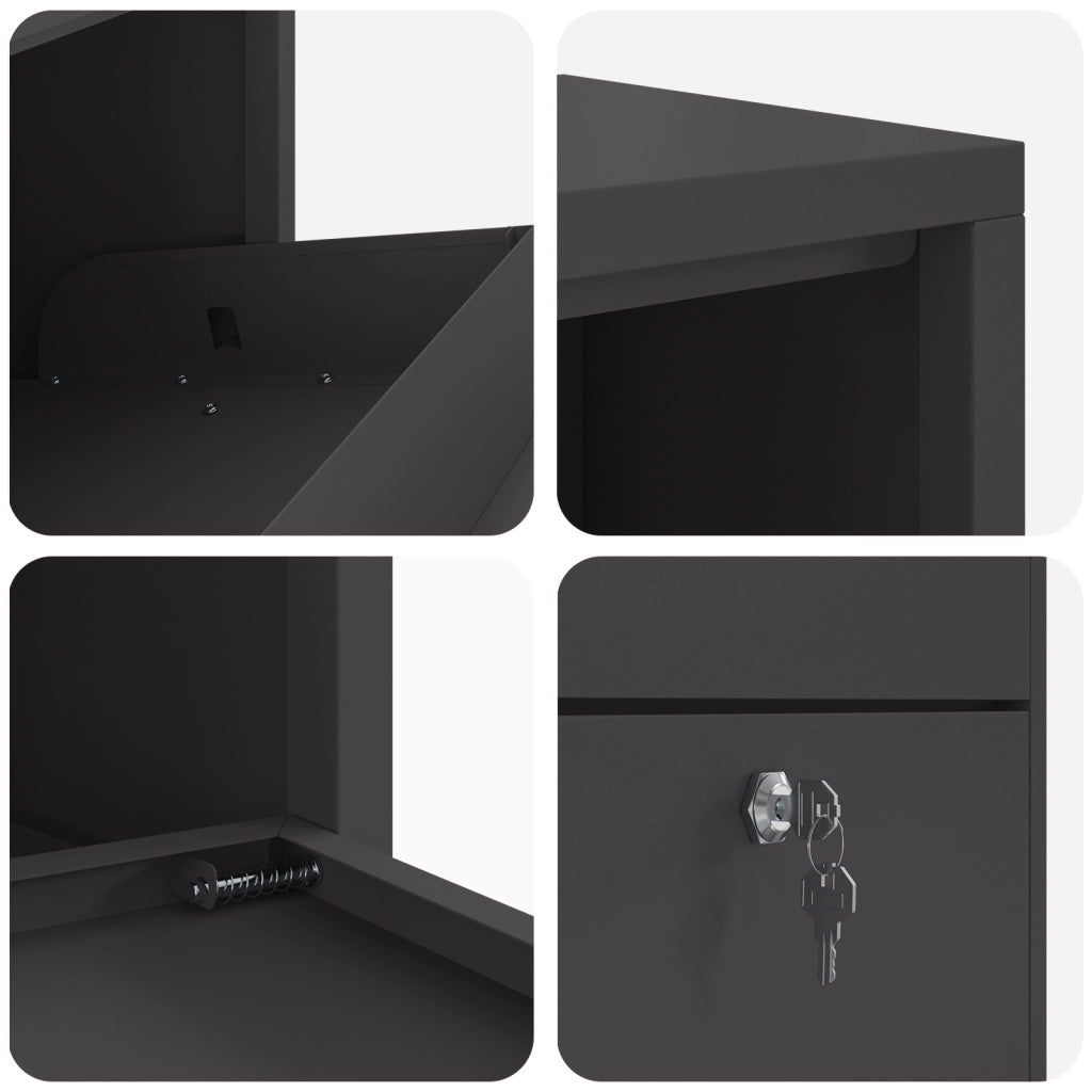 Cassetta per Pacchi Nera 44x22x82 cm Acciaio