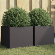 Fioriere 2 pz Nere 32x30x29 cm in Acciaio 841536