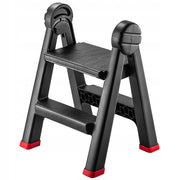 KADAX Sgabello da cucina pieghevole con scaletta, portata 150 kg, piattaforma con gradini da 63 cm