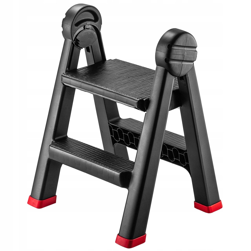 KADAX Sgabello da cucina pieghevole con scaletta, portata 150 kg, piattaforma con gradini da 63 cm