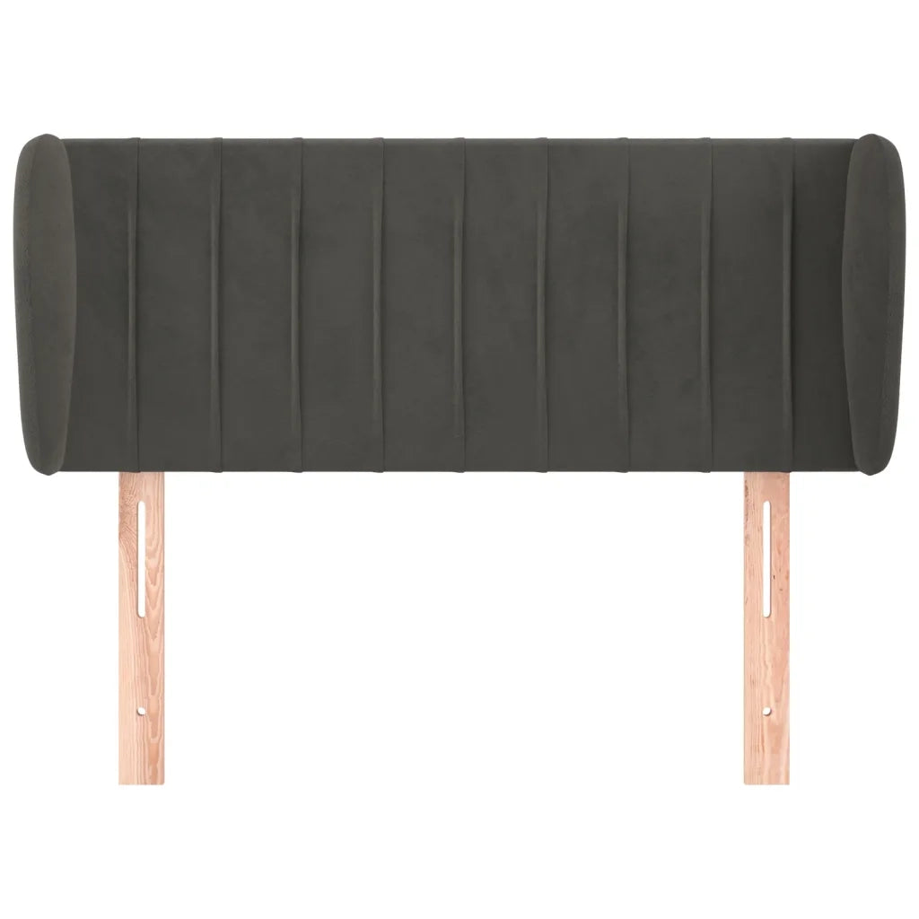 Testiera | Testata ad Orecchio Grigio Scuro 93x23x78/88 cm in Velluto
