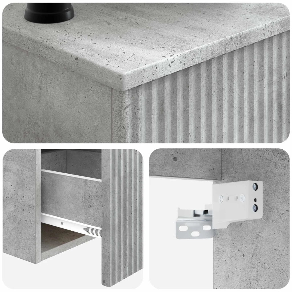 Set di mobili per il bagno 3 pz Grigio Cemento 3405600