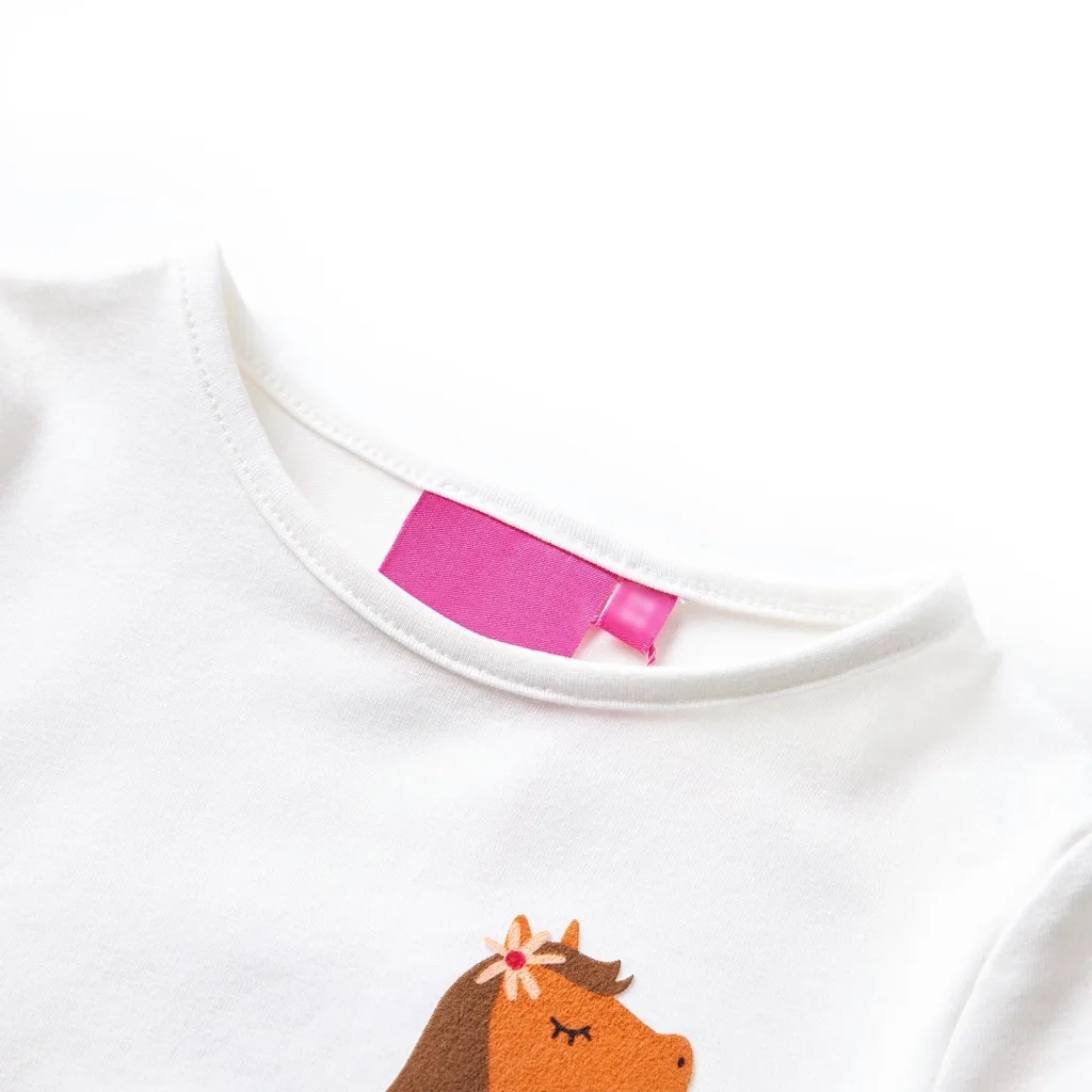 Maglietta per Bambini a Maniche Lunghe Pony Ecrù 104 13625