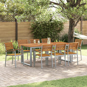 Set da Pranzo da Giardino 9 Pezzi in Legno Massello di Acacia e Metallo