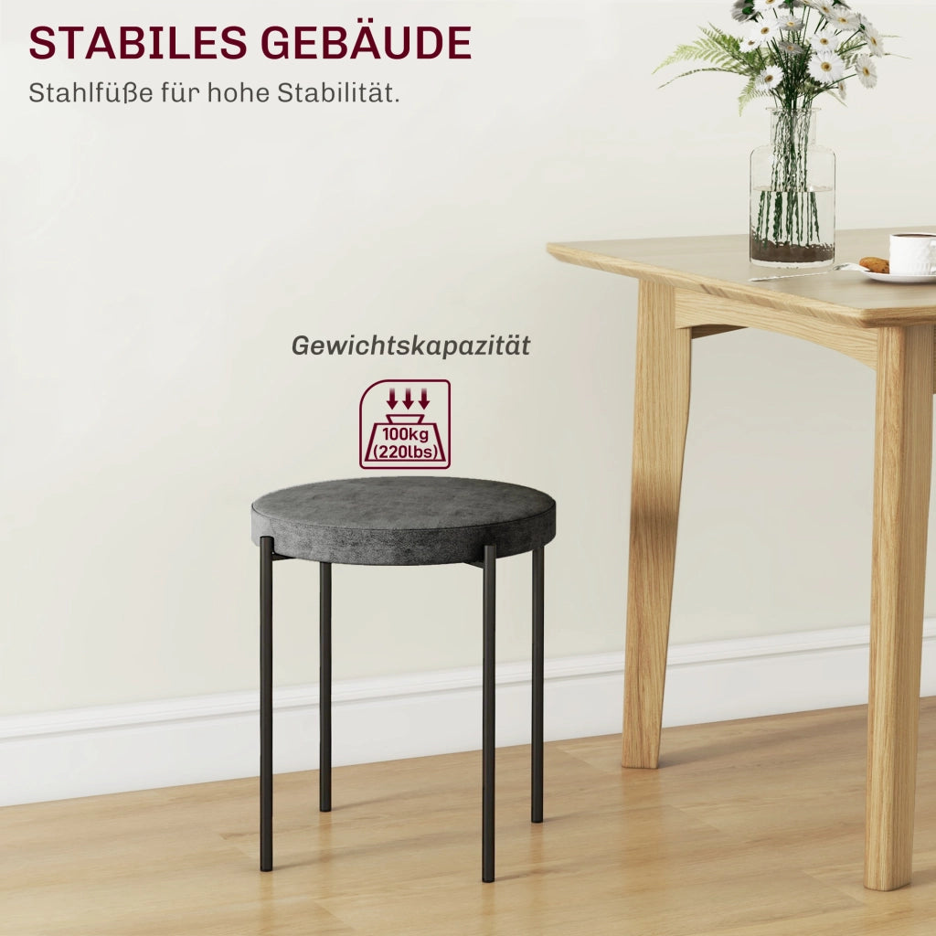 Set 4 Sgabelli da Cucina Impilabili ¨C Xylo ¨C Velluto Grigio Scuro 41,5x41,5x46cm
