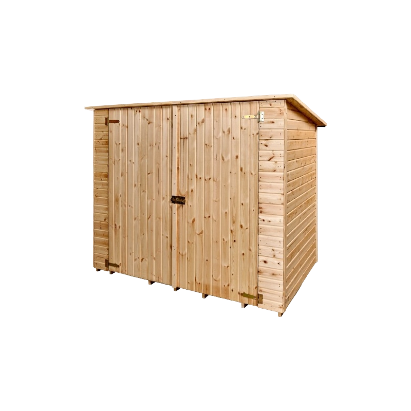 Casetta in legno da giardino con tetto inclinato – 200x120 cm – pannelli 16 mm, doppia porta e pavimento – ED2012.01 Foresta