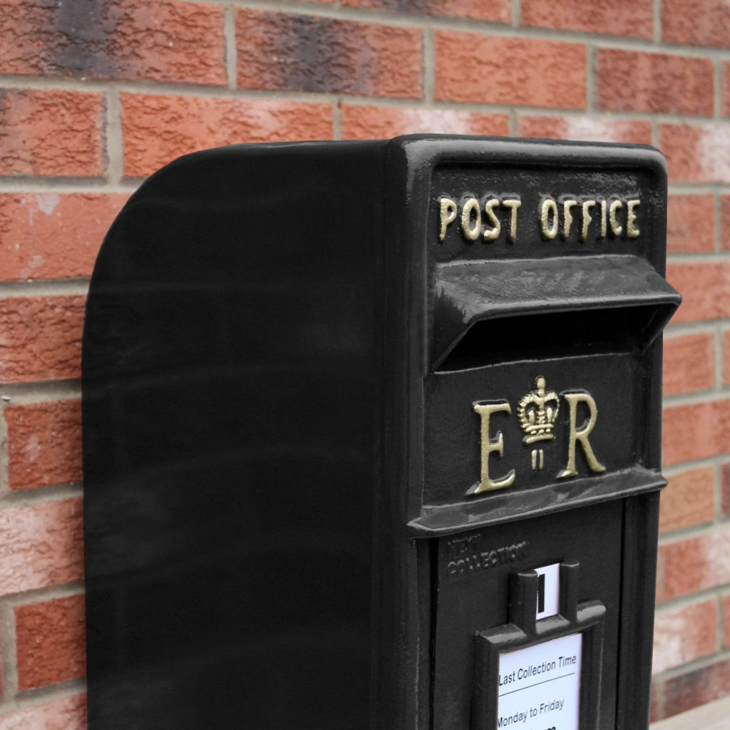 Cassetta Postale per le Lettere in Stile Britannico Inglese in Ghisa da Esterno Bocchetta Lettere Standard UK - Nero