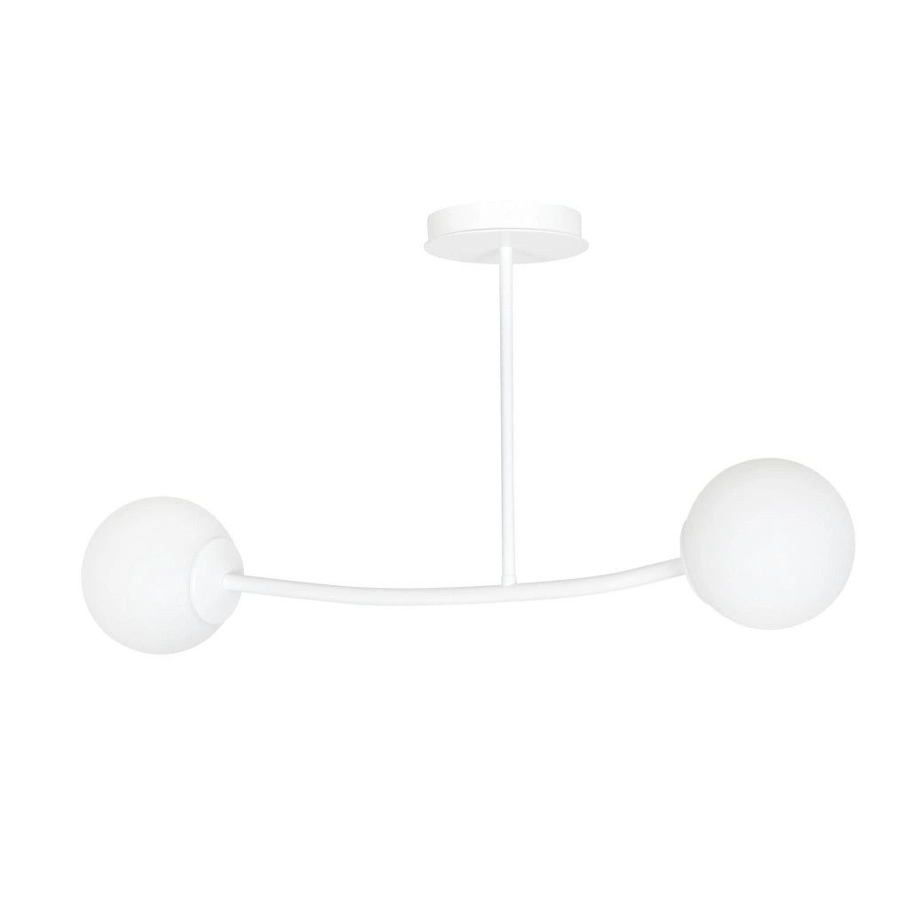 Plafoniera Emibig Halldor bianca vetro 2xE14 81 cm